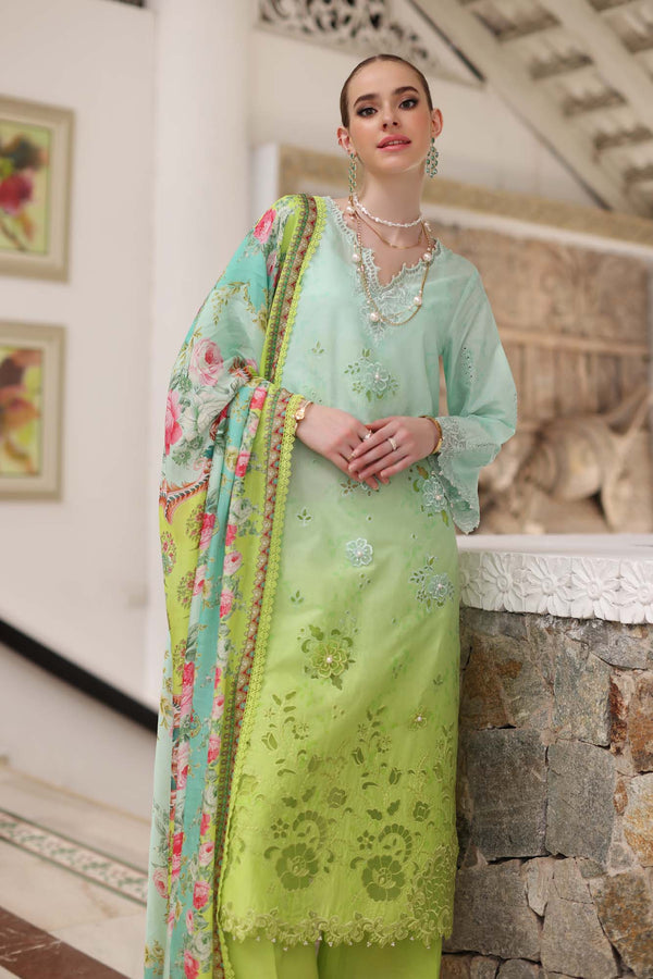 Noor by Saadia Asad | Luxury Chikankari Lawn’24 | D5-A Aqua Ombre - Khanumjan  Pakistani Clothes and Designer Dresses in UK, USA 