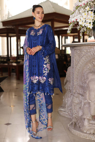 Noor by Saadia Asad | Luxury Chikankari Lawn’24 | D10-B Blue Electric - Khanumjan  Pakistani Clothes and Designer Dresses in UK, USA 