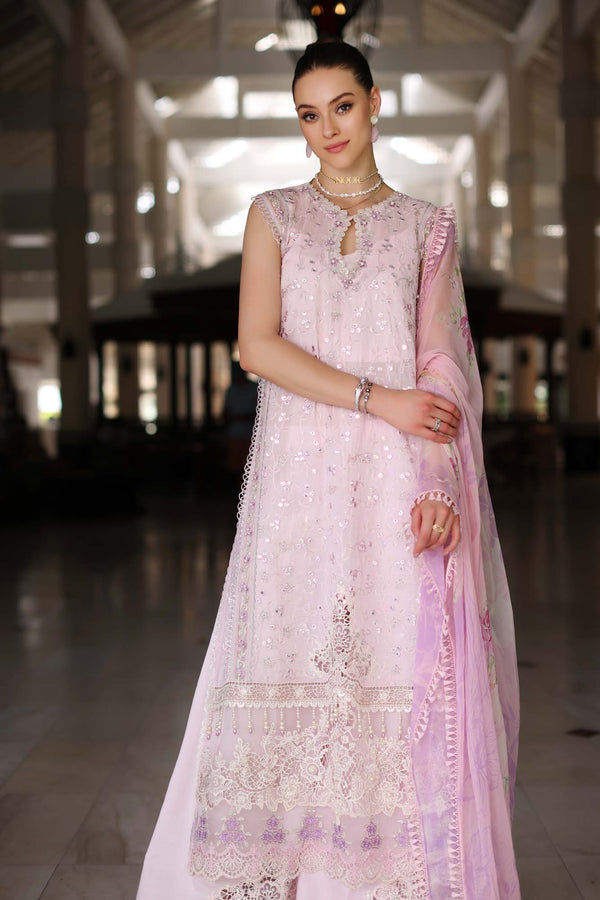 Noor by Saadia Asad | Luxury Chikankari Lawn’24 | D11-A Pink Schifli - Khanumjan  Pakistani Clothes and Designer Dresses in UK, USA 