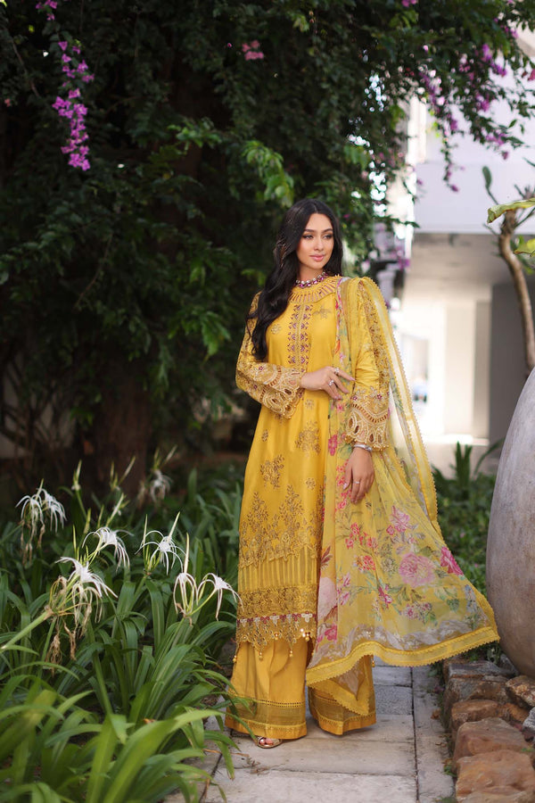 Noor by Saadia Asad | Luxury Chikankari Lawn’24 | D8-B Mustard - Khanumjan  Pakistani Clothes and Designer Dresses in UK, USA 