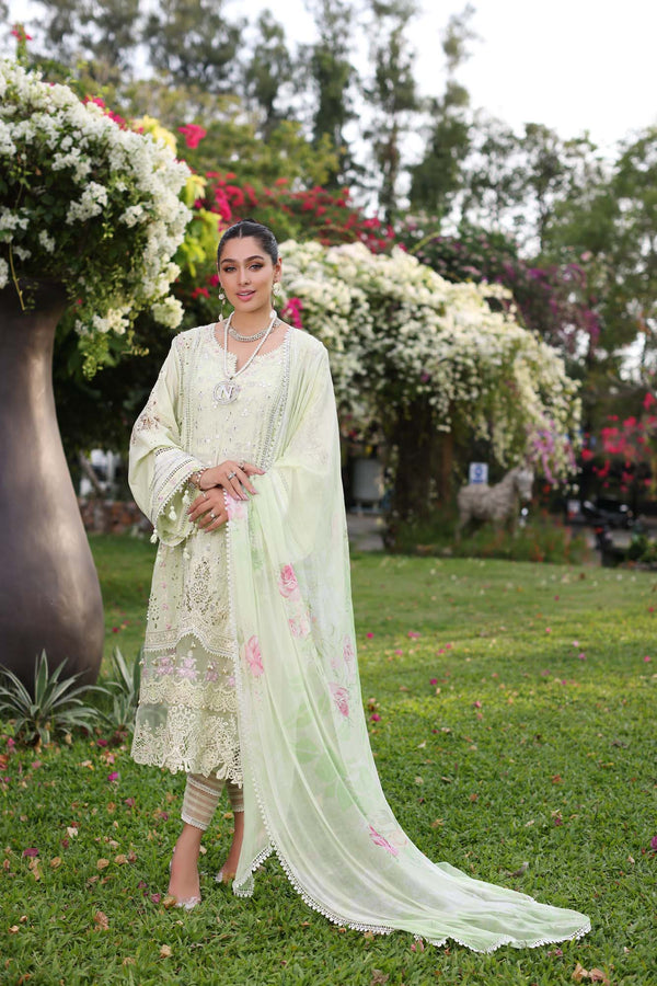 Noor by Saadia Asad | Luxury Chikankari Lawn’24 | D11-B Mint Schifli - Khanumjan  Pakistani Clothes and Designer Dresses in UK, USA 