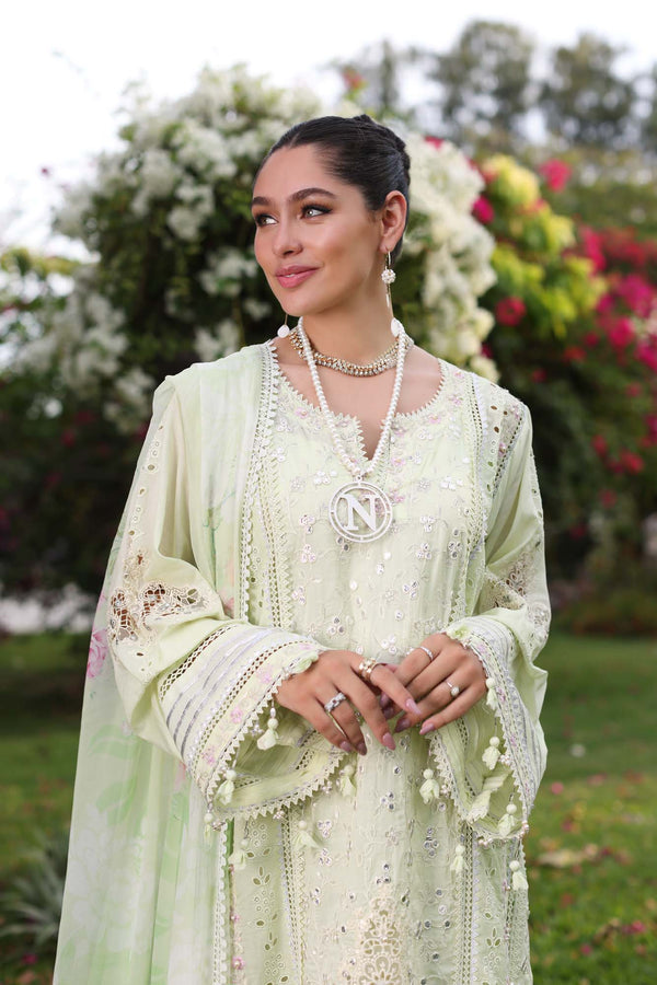 Noor by Saadia Asad | Luxury Chikankari Lawn’24 | D11-B Mint Schifli - Khanumjan  Pakistani Clothes and Designer Dresses in UK, USA 