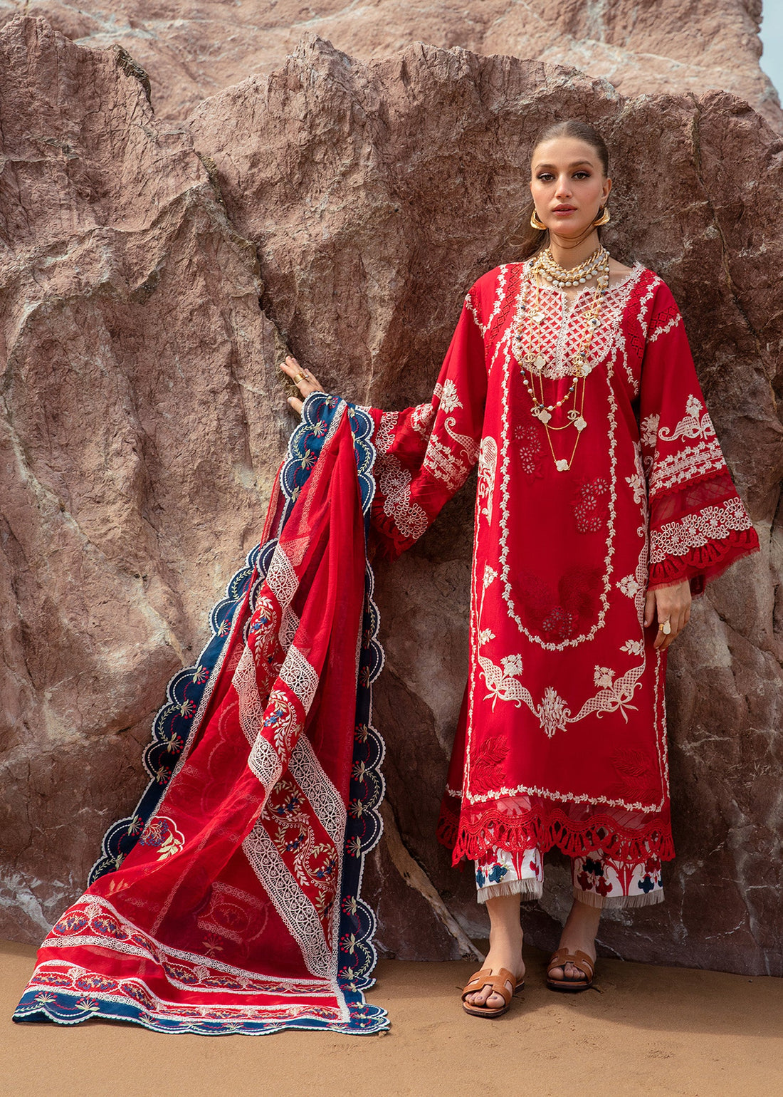 Crimson | Lawn 24 | Stars of Fire - Flame red - Khanumjan  Pakistani Clothes and Designer Dresses in UK, USA 