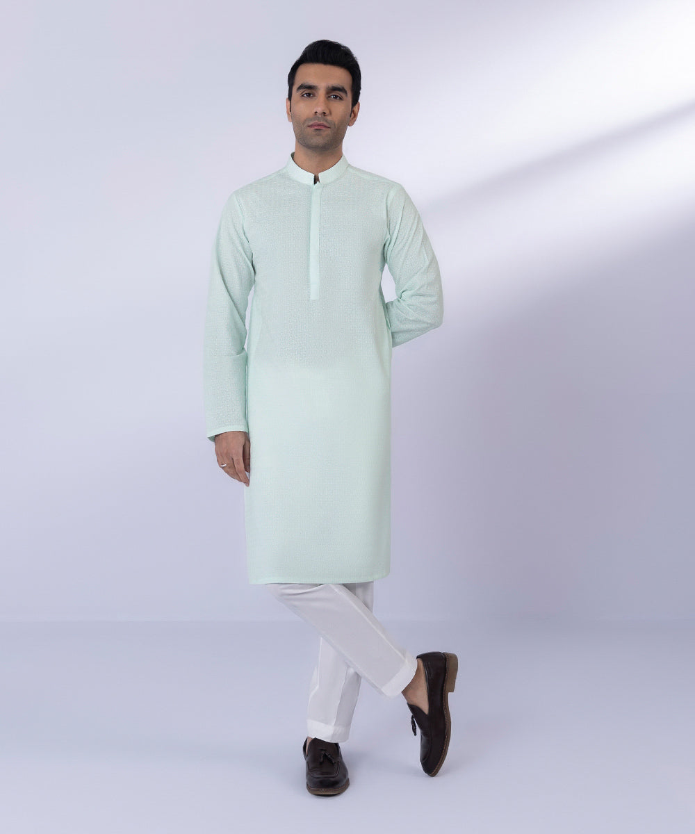 Pakistani Menswear | Sapphire | COTTON SCHIFFLI EMBROIDERED KURTA - Khanumjan  Pakistani Clothes and Designer Dresses in UK, USA 