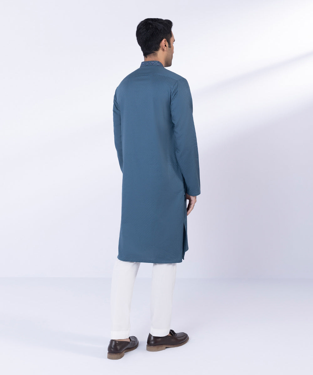 Pakistani Menswear | Sapphire | EMBROIDERED COTTON JACQUARD KURTA - Khanumjan  Pakistani Clothes and Designer Dresses in UK, USA 