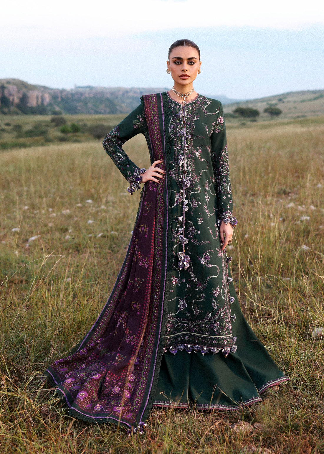 hussain rehar green dress Hussain Rehar | Sanam Saeed stuns on an evening dinner, at the 79th Cannes Film Festival 2026 in a green saari by Hussain Rehar. The striking emerald- green