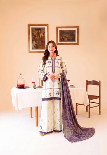 Faiza Faisal | FNF Printed Lawn | WHITY PLUM