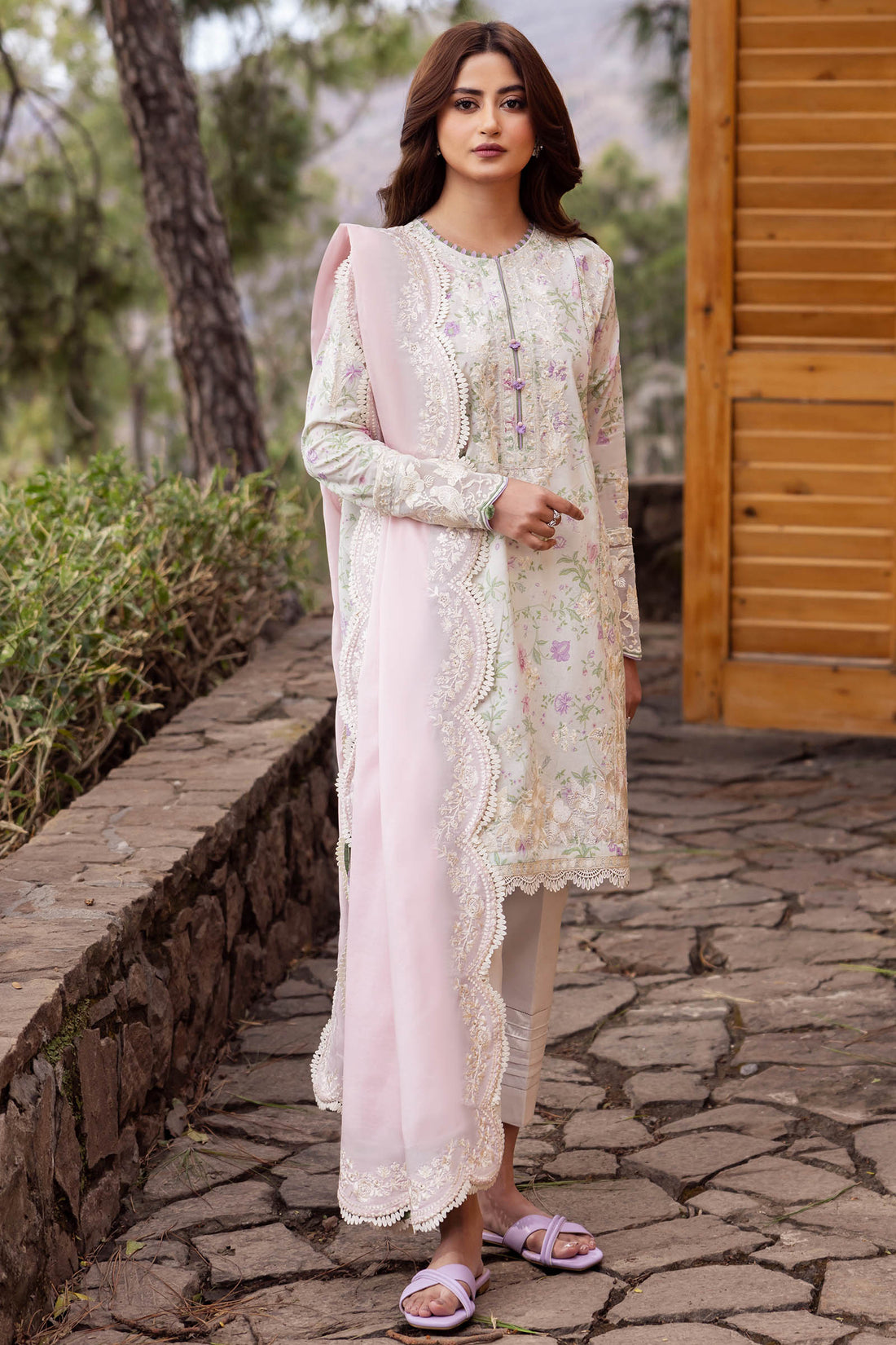 Zaha | Lawn 24 | LEYLA (ZL24-12 B) - Khanumjan  Pakistani Clothes and Designer Dresses in UK, USA 