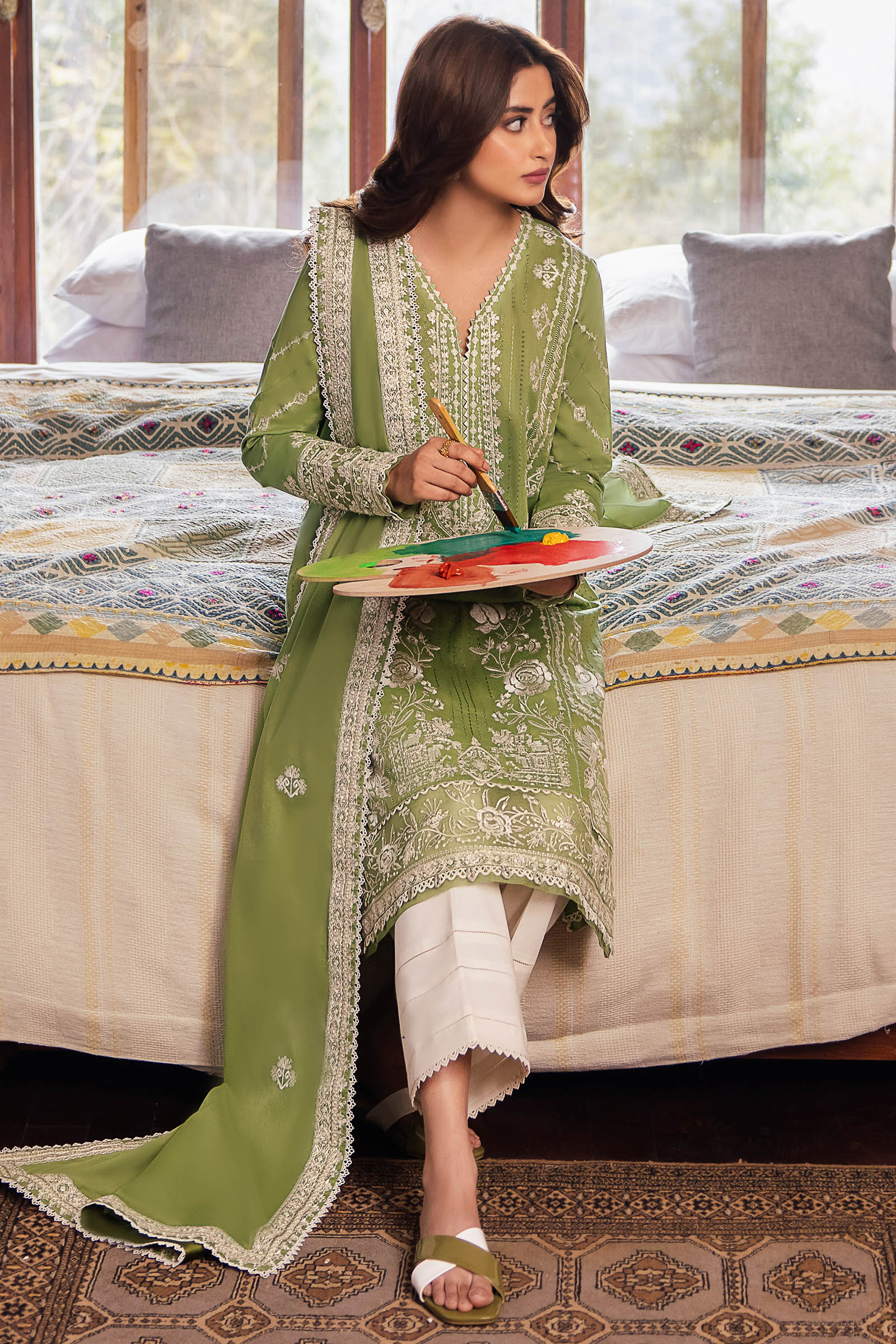 Zaha | Lawn 24 | ZEL (ZL24-08 A) - Khanumjan  Pakistani Clothes and Designer Dresses in UK, USA 